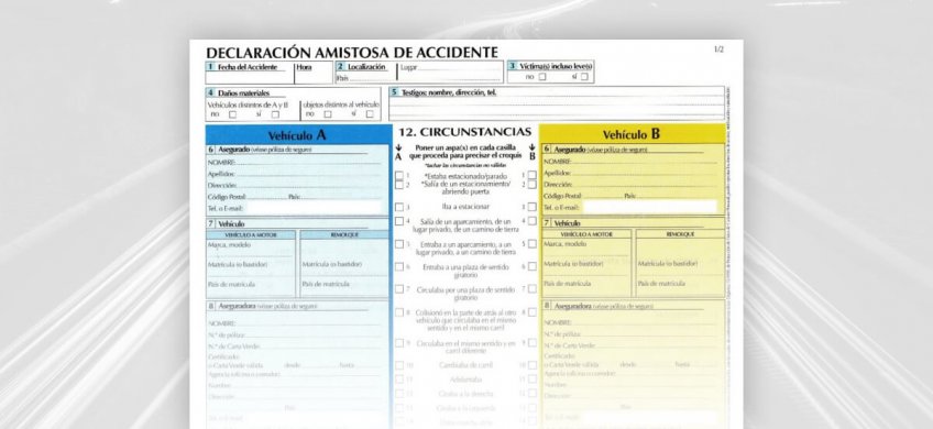 como rellenar parte amistoso de accidente